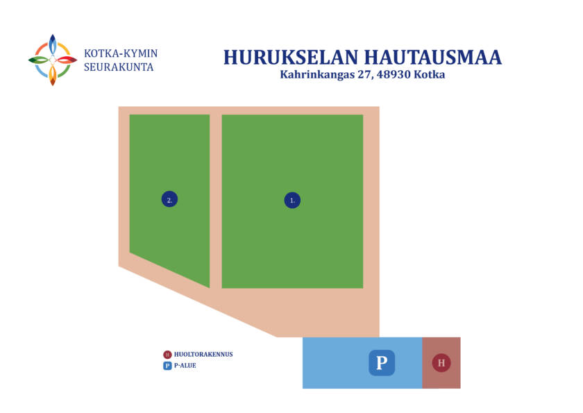 Hautausmaan pohjapiirros.