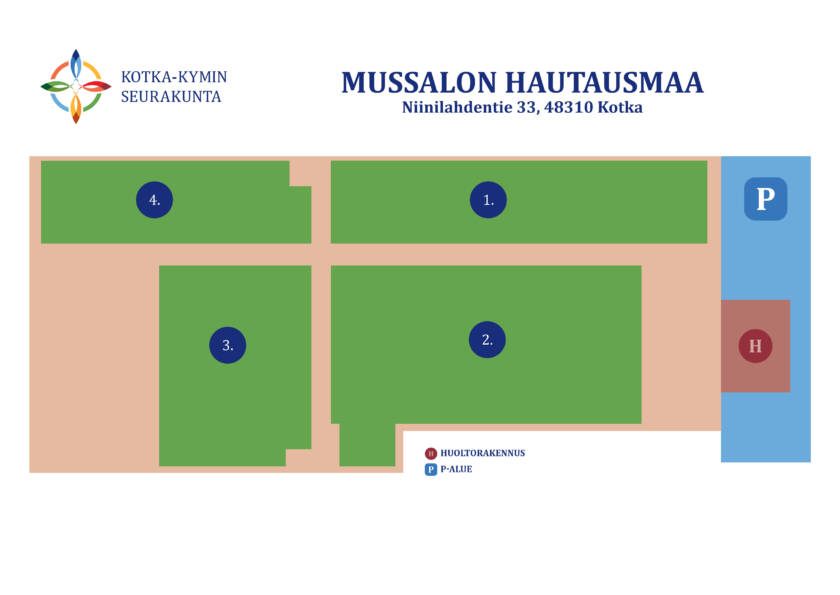 Hautausmaan pohjakartta.